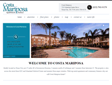 Tablet Screenshot of costamariposaapts.com